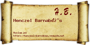 Henczel Barnabás névjegykártya